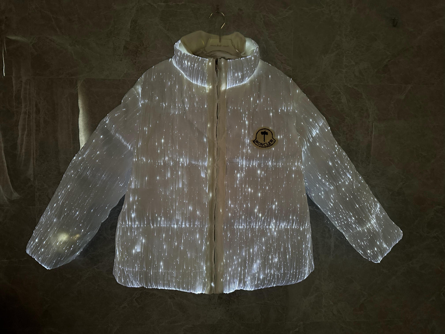 Palm Angels reflective puffer jacket - glow in the fark