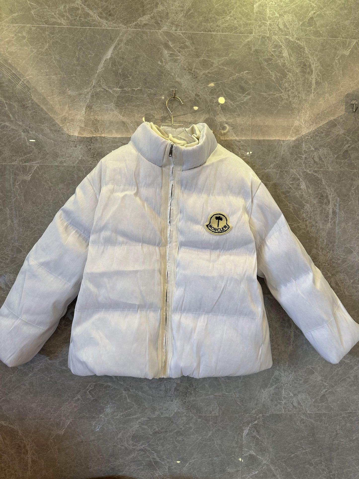 Palm Angels reflective puffer jacket - glow in the fark