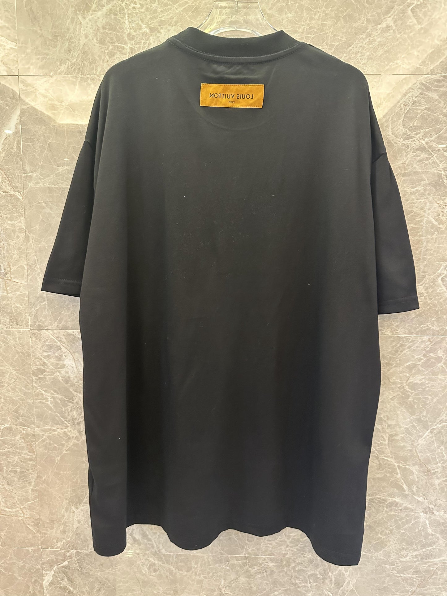 Louis Vuitton black t-shirt with embroidered jagged LV logo