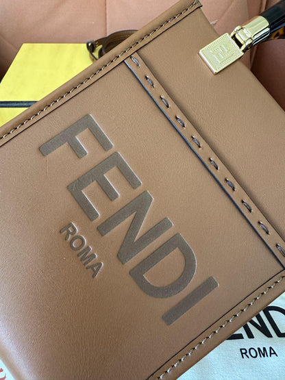 Fendi sunshine tote mini brown