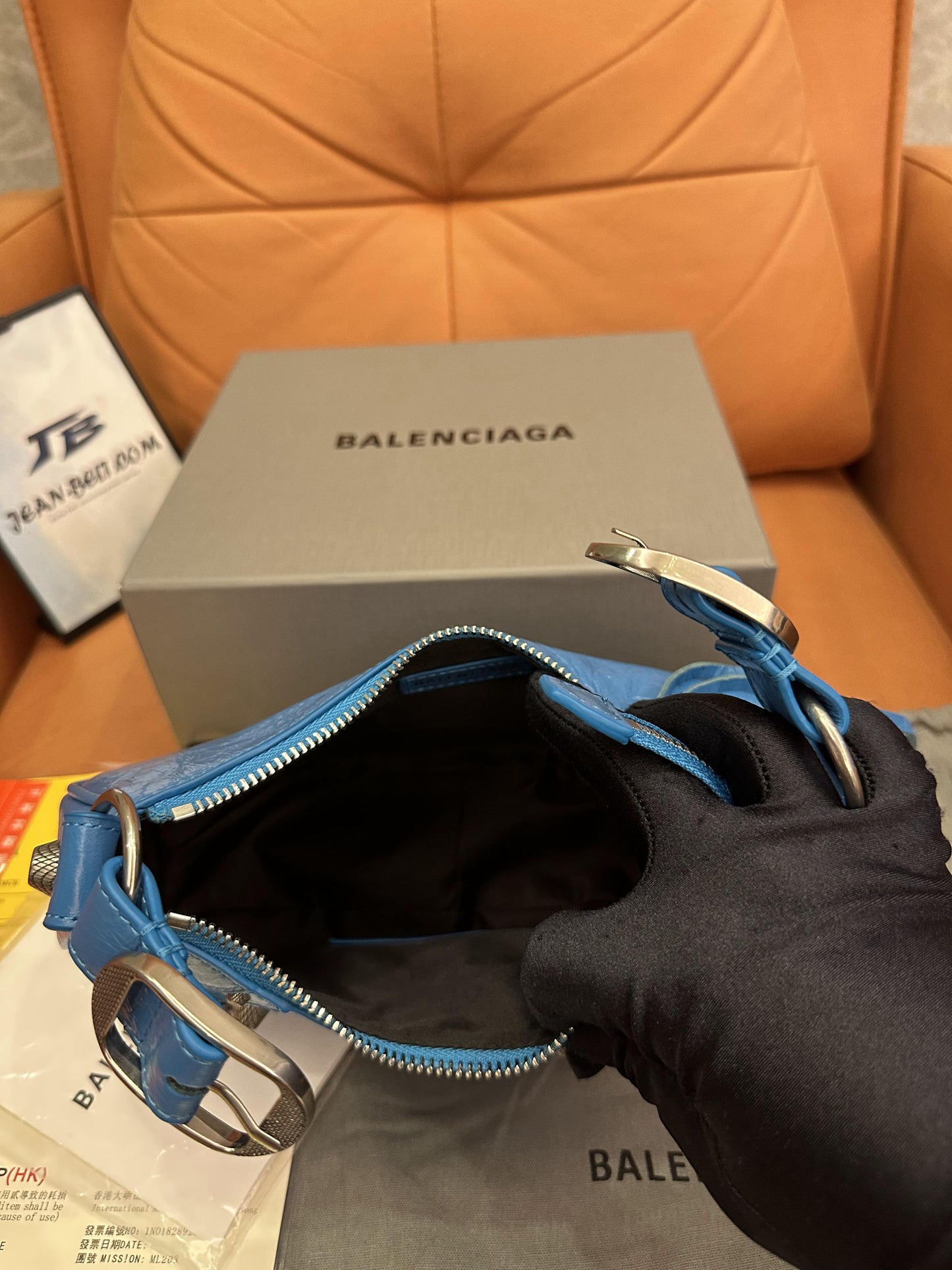 Balenciaga le cagole handbag blue