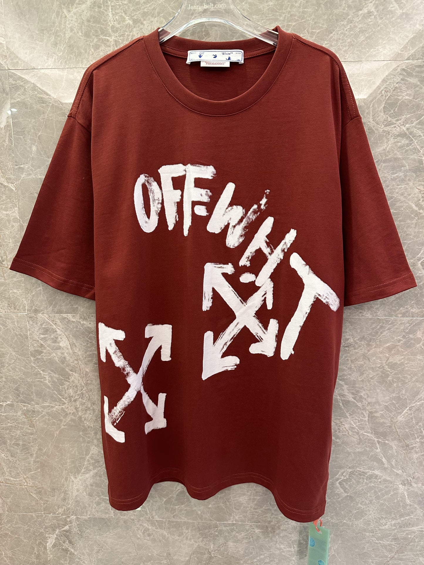 Off-White men’s graffiti arrows logo t-shirt in red