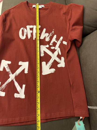 Off-White men’s graffiti arrows logo t-shirt in red