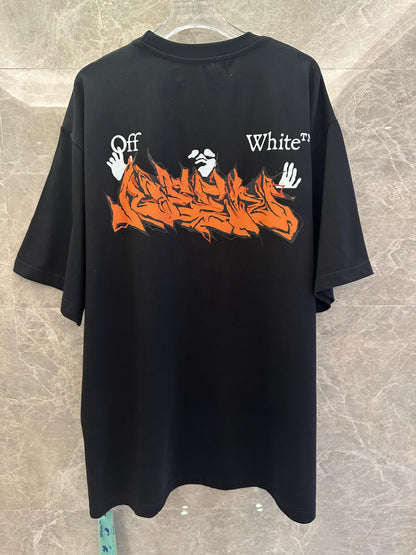 Off-White men’s graffiti hands logo t-shirt in black