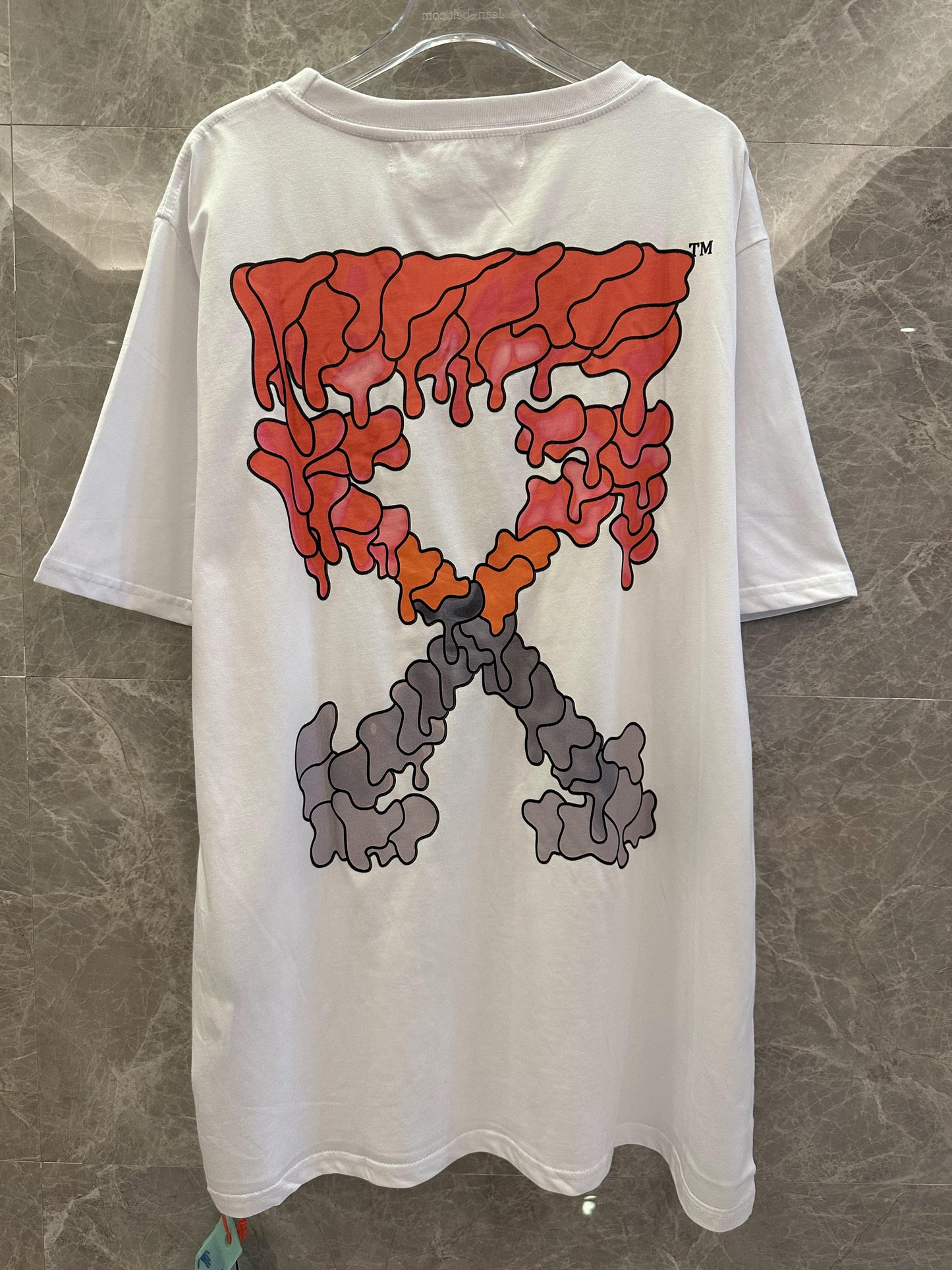 Off-White men’s dripping skull logo t-shirt in white