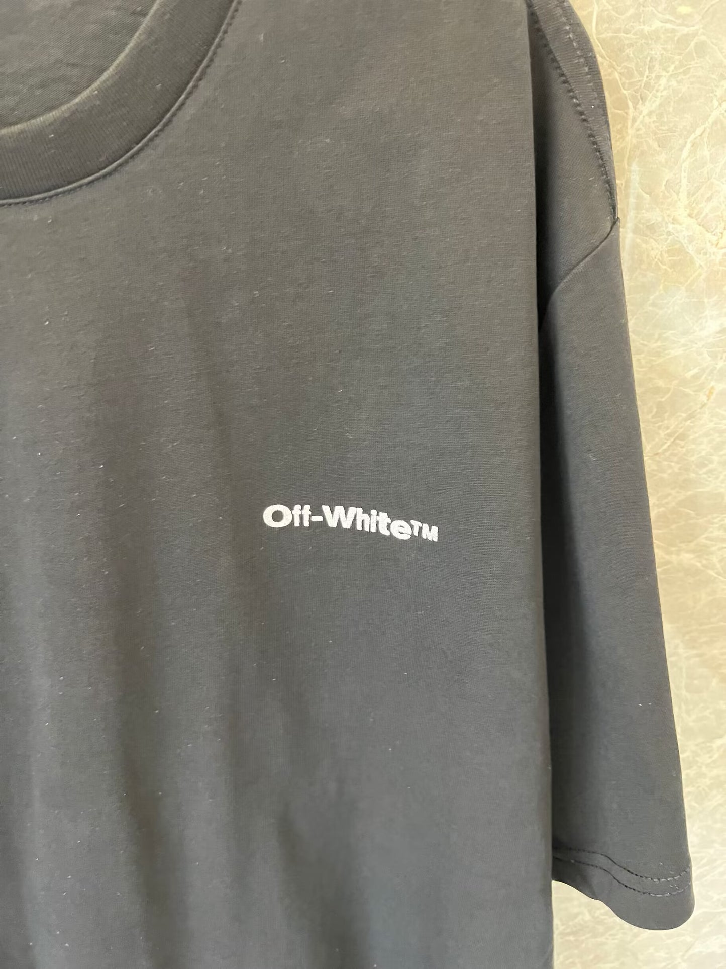 Off-White men’s minimal logo brick graphic t-shirt in black