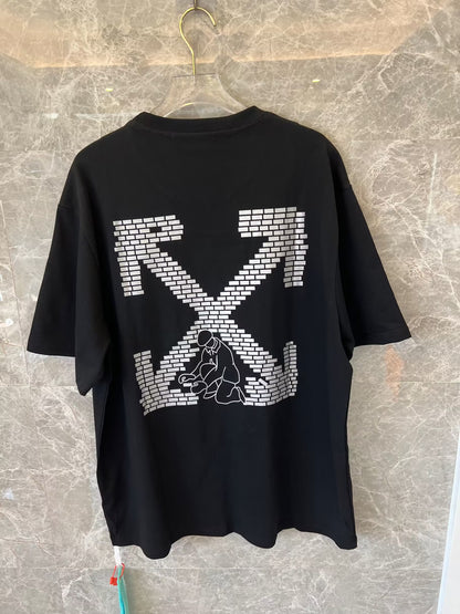 Off-White men’s minimal logo brick graphic t-shirt in black