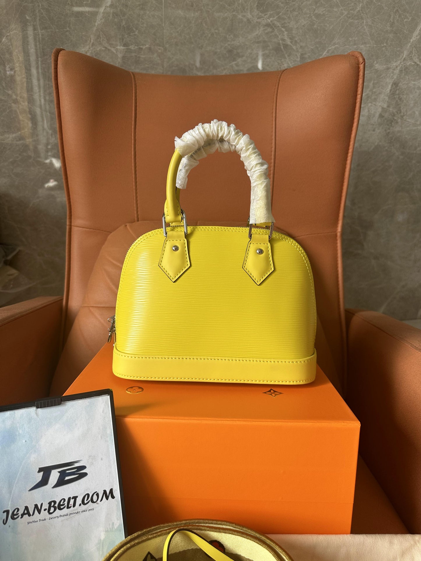 Louis Vuitton alma bb handbag m59217 neon yellow