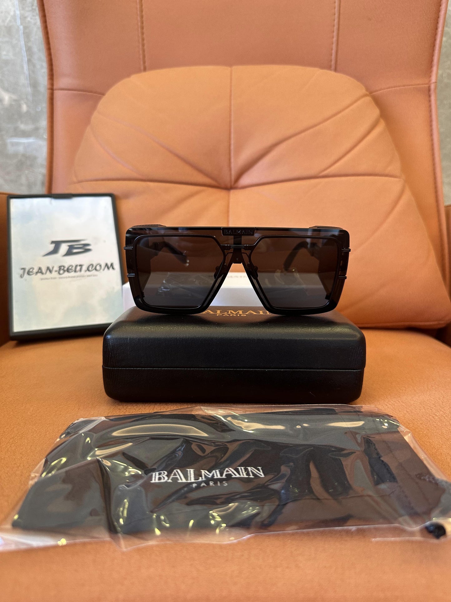 Balmain Paris x Akoni rectangle sunglasses - black