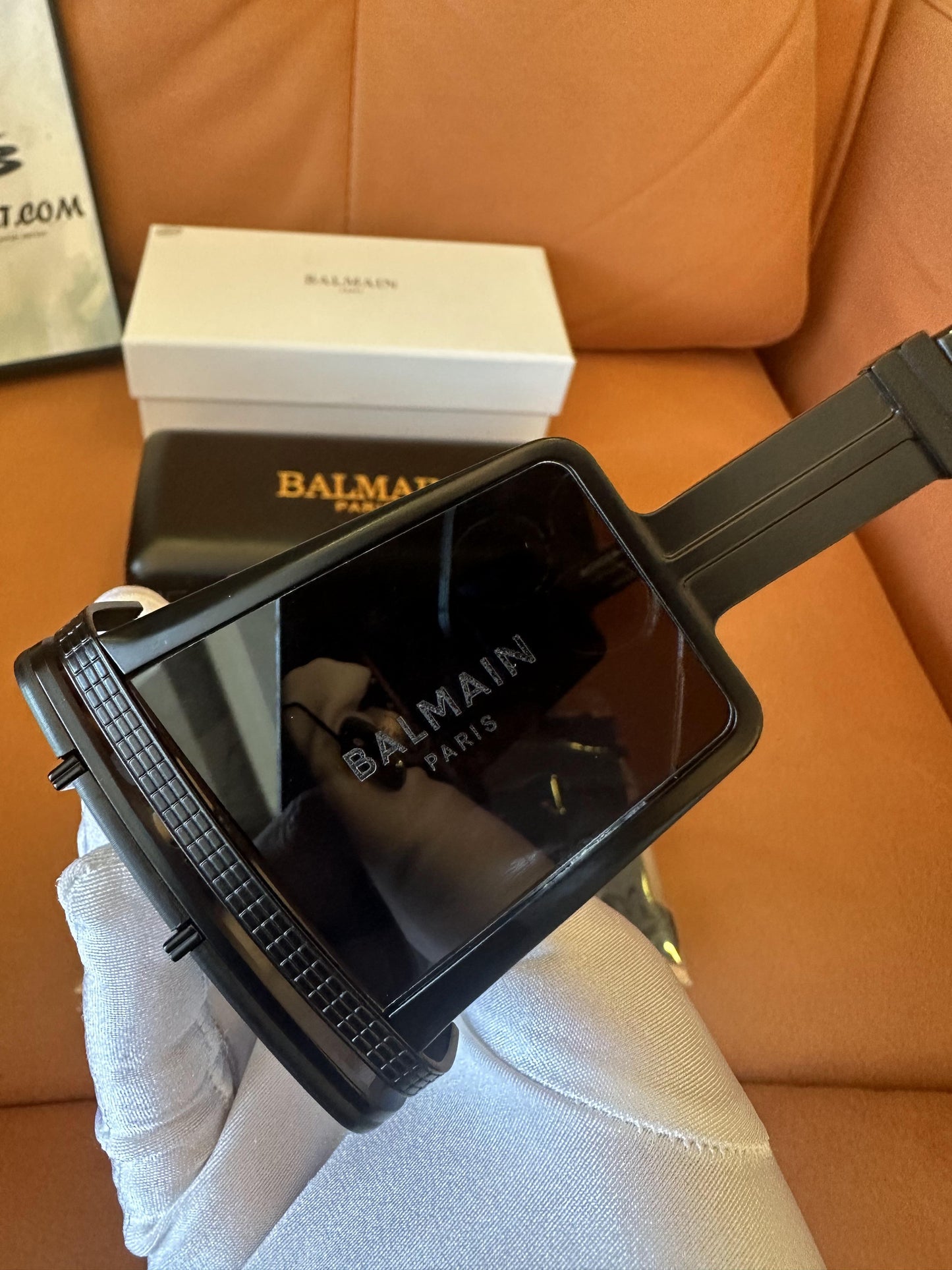 Balmain Paris x Akoni rectangle sunglasses - black