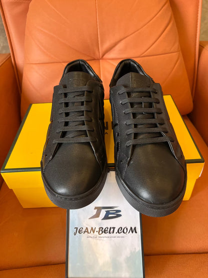 Fendi leather embossed sneakers