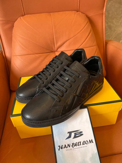 Fendi leather embossed sneakers