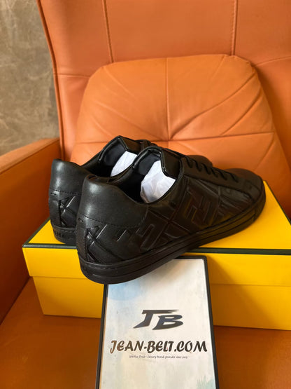 Fendi leather embossed sneakers