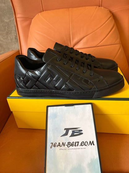 Fendi leather embossed sneakers