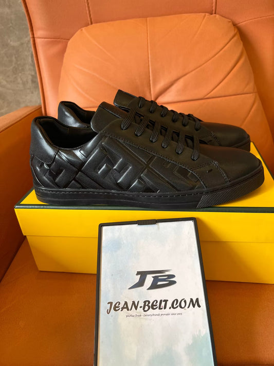 Fendi leather embossed sneakers