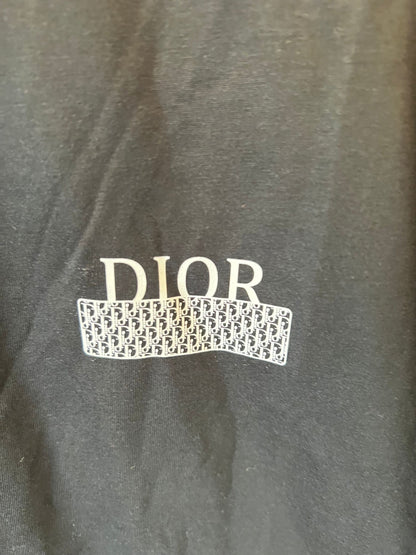 Christian Dior Oversized black t-shirt with Dior logo embroidery