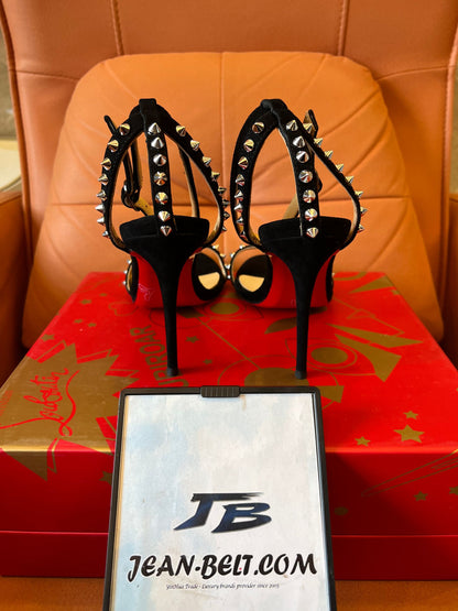 Christian Louboutin So Me spike black leather heels