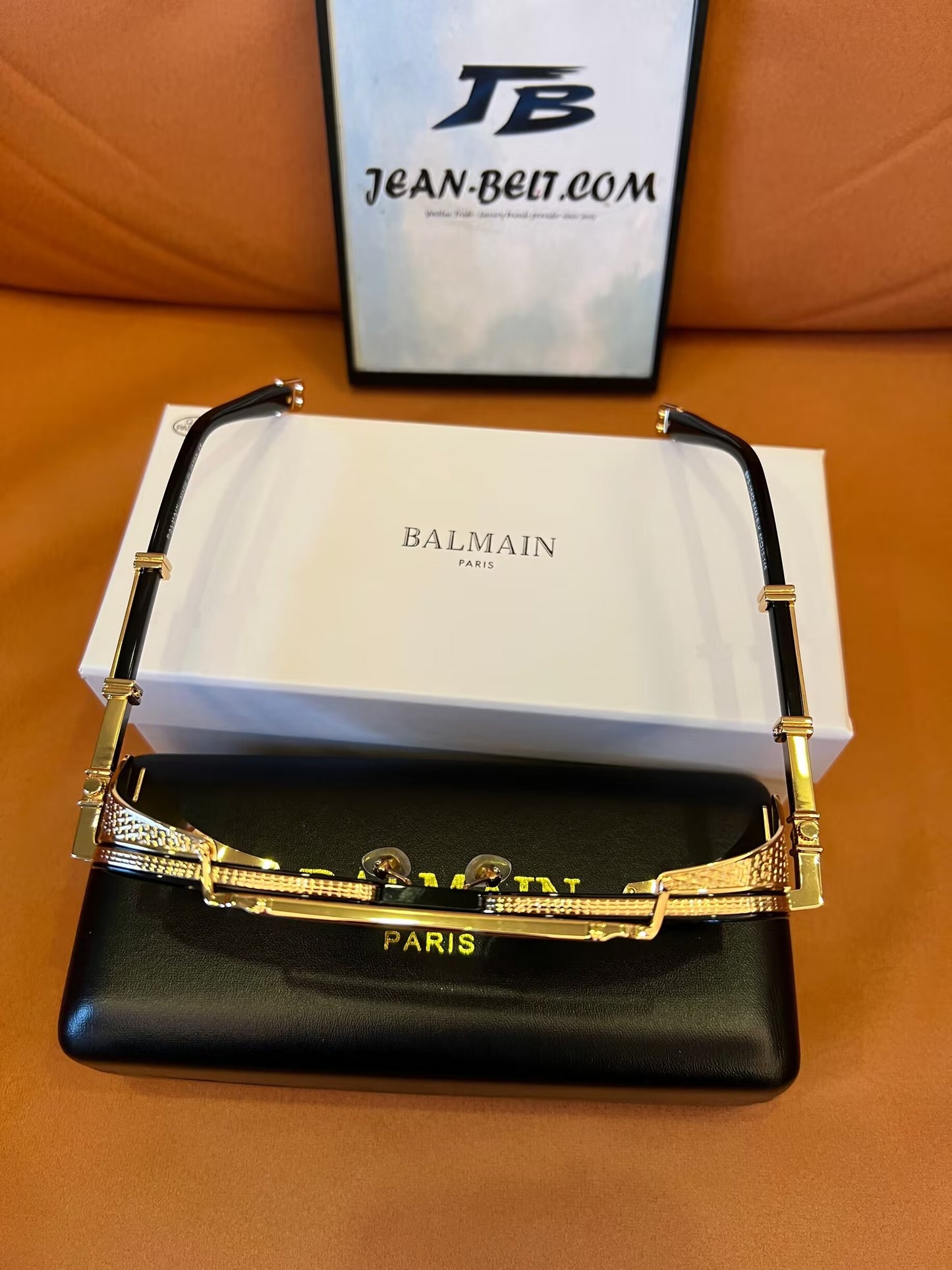 Balmain Paris gold-plated sunglasses