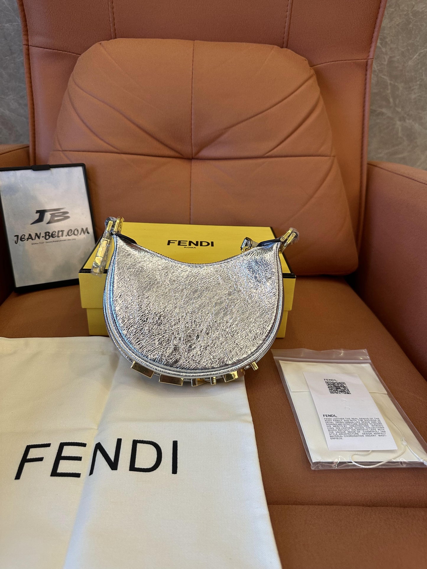 Fendi graphy handbag silver mini