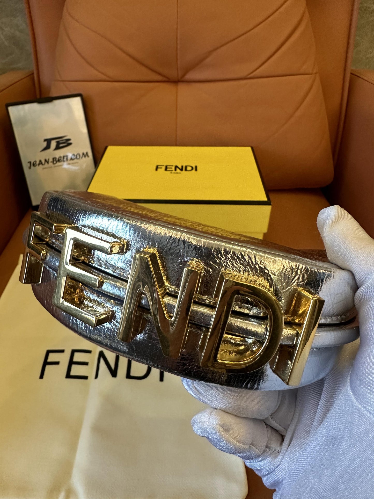 Fendi graphy handbag silver mini