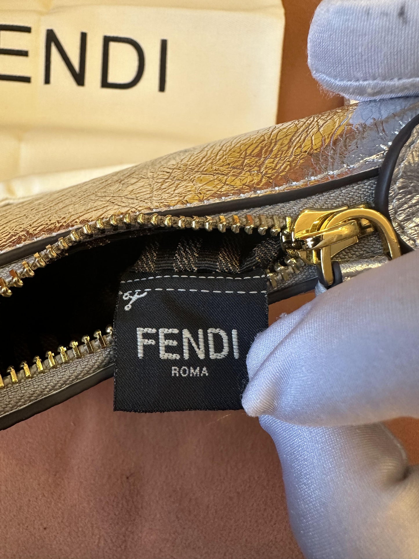 Fendi graphy handbag silver mini