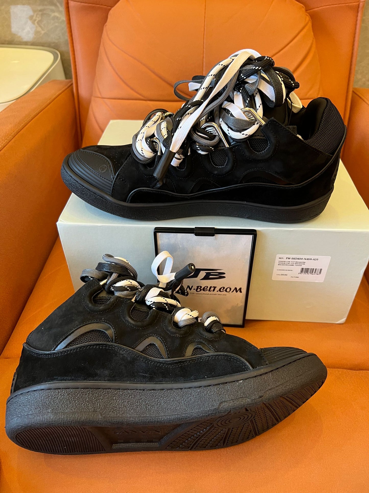 Lanvin SSENSE exclusive black curb sneakers