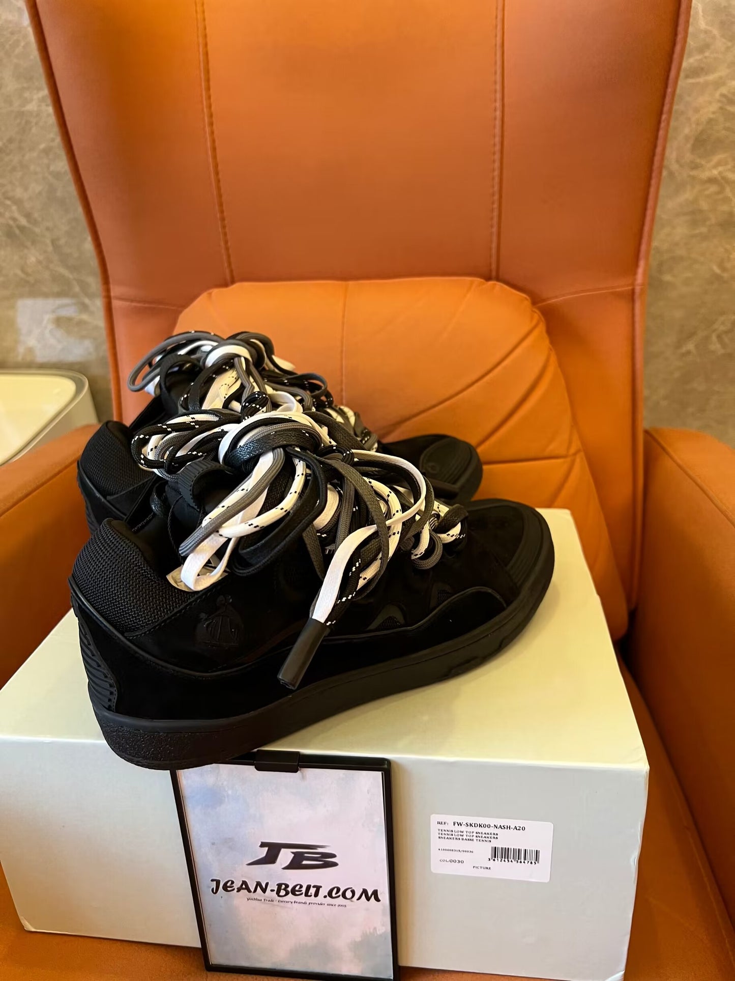 Lanvin SSENSE exclusive black curb sneakers