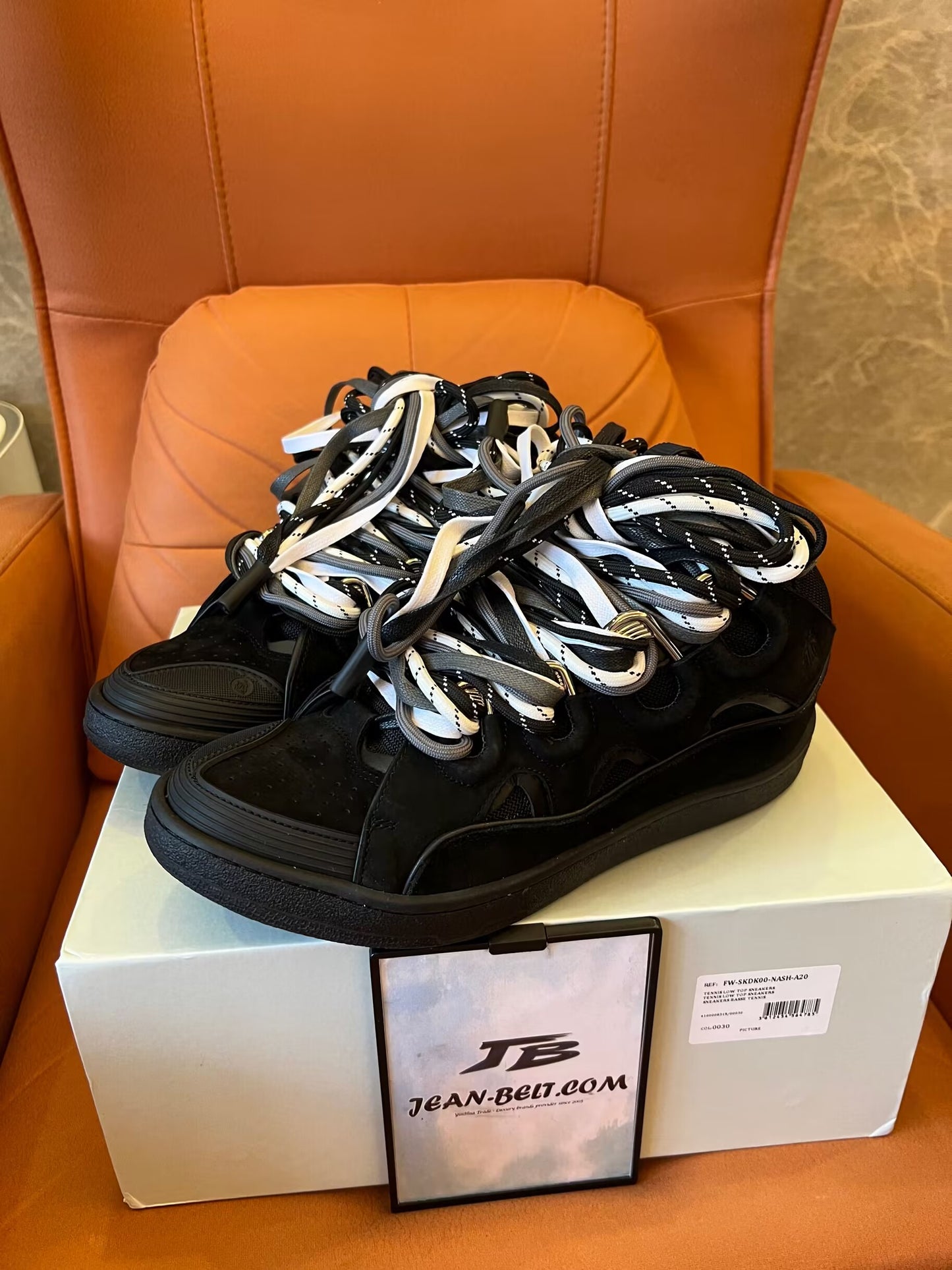 Lanvin SSENSE exclusive black curb sneakers