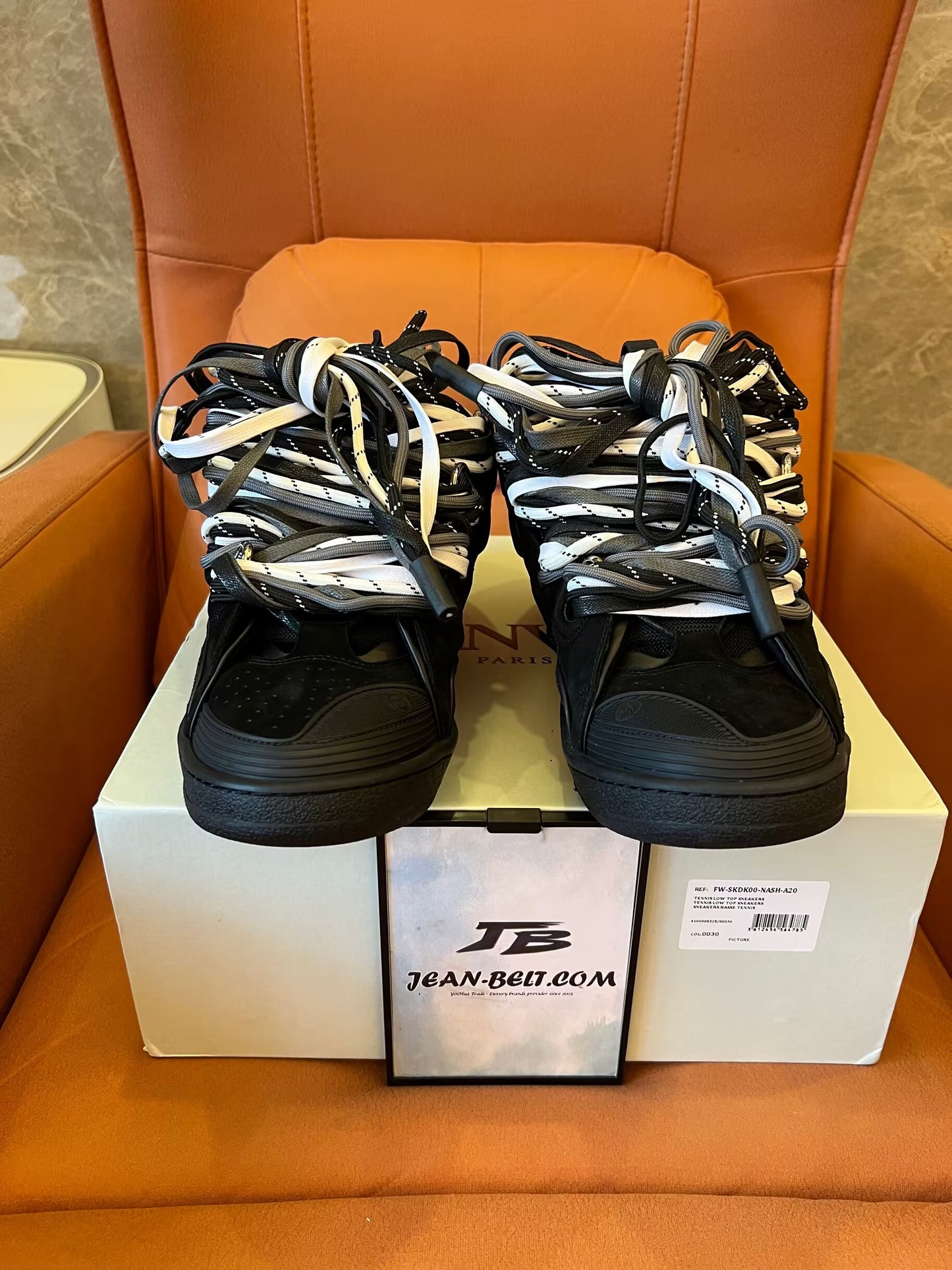 Lanvin SSENSE exclusive black curb sneakers