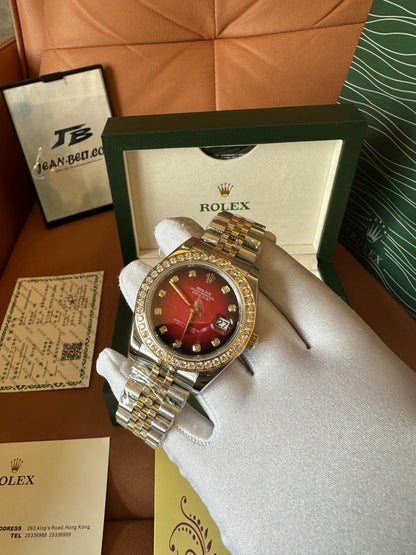 Rolex Datejust diamond bezel red dial luxury watch