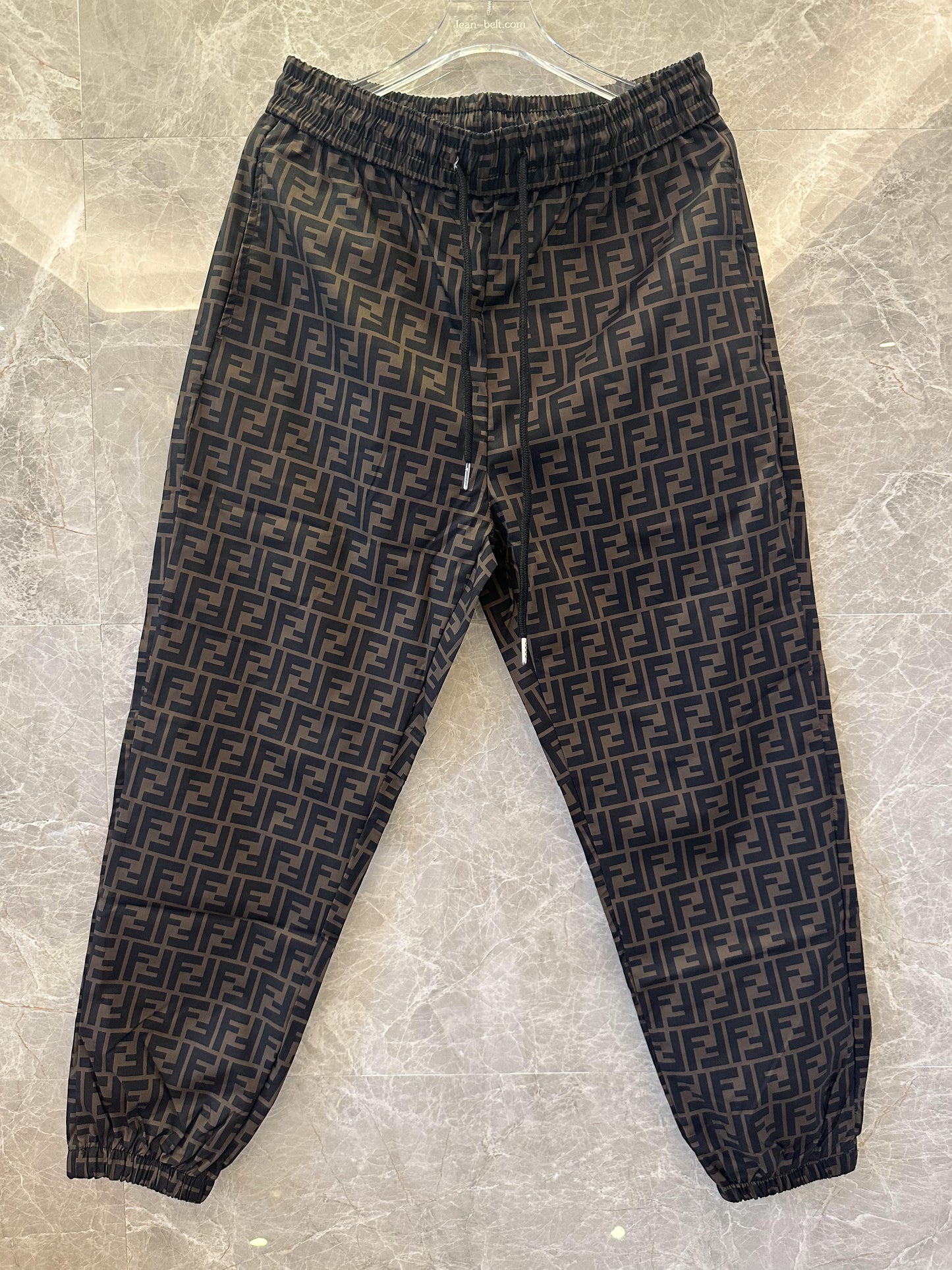 Fendi all-over FF monogram joggers in black and brown