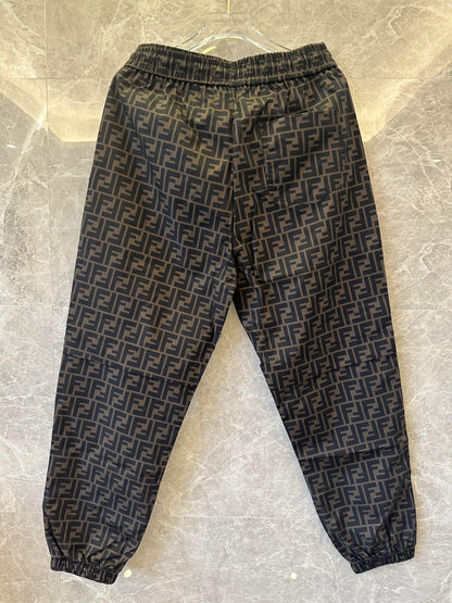 Fendi all-over FF monogram joggers in black and brown