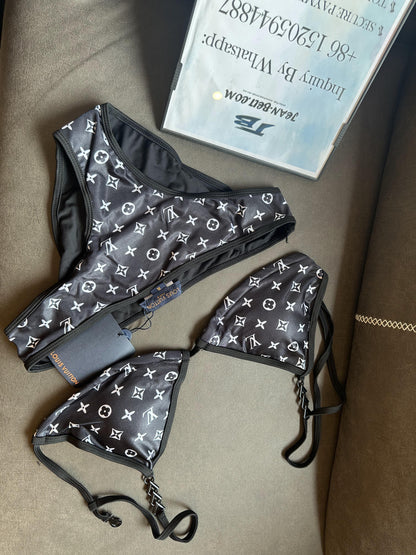 Louis Vuitton monogram bikini set in black