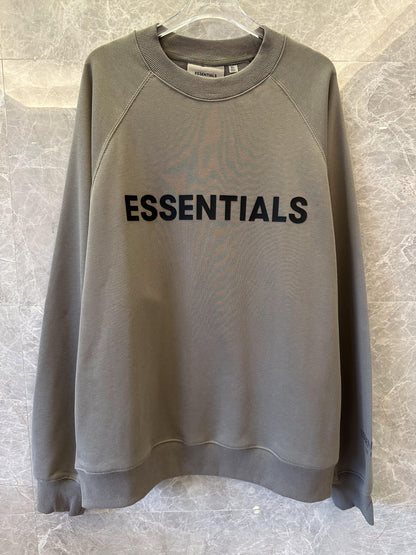 Essentials gray sweatshirt with bold essentials logo