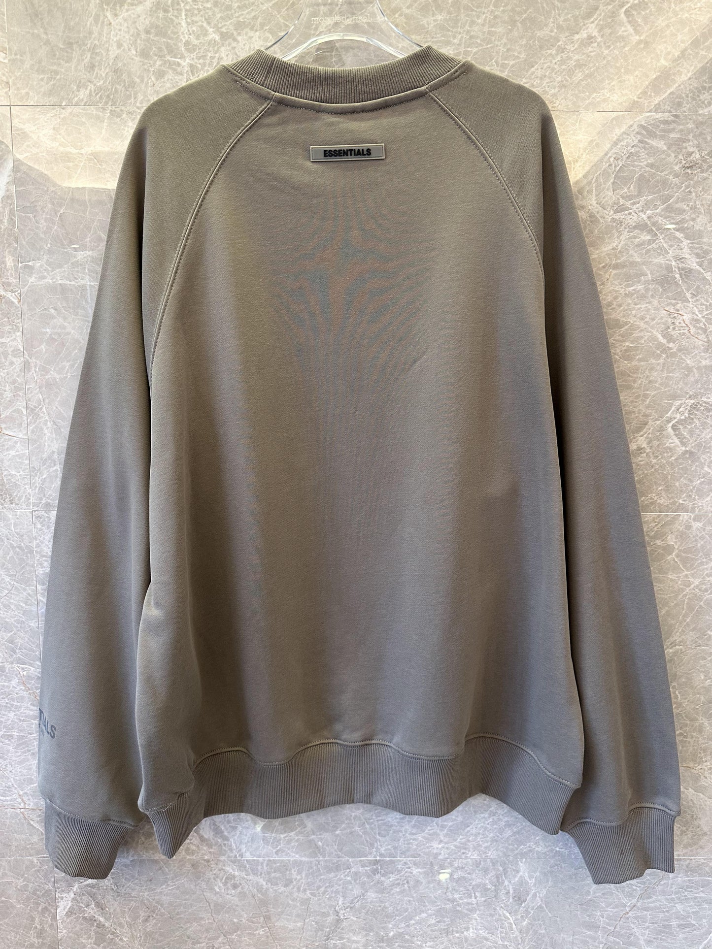 Essentials gray sweatshirt with bold essentials logo