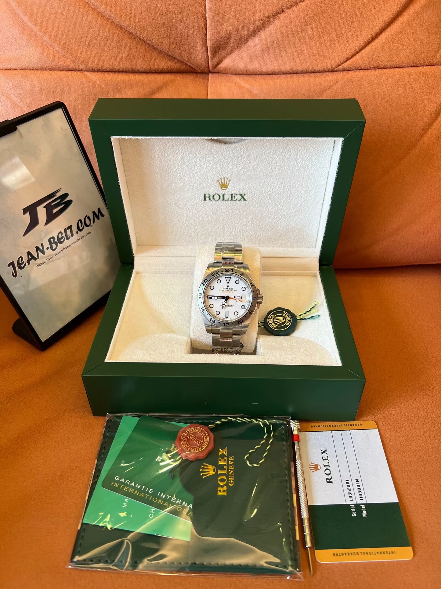 Rolex explorer II white dial stainless steel watch