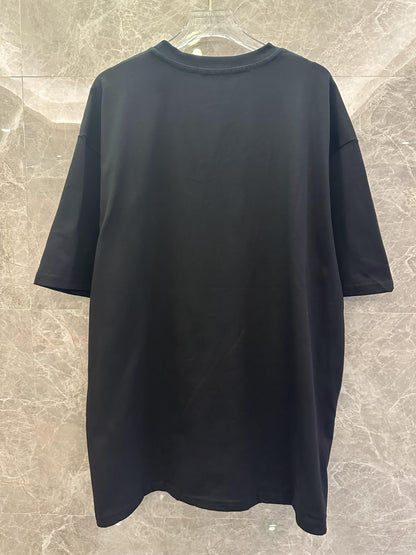 Burberry black t-shirt with knight graphic and iconic check half-moon design