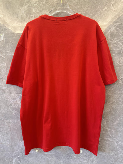 Louis Vuitton red t-shirt with minimalist black LV design