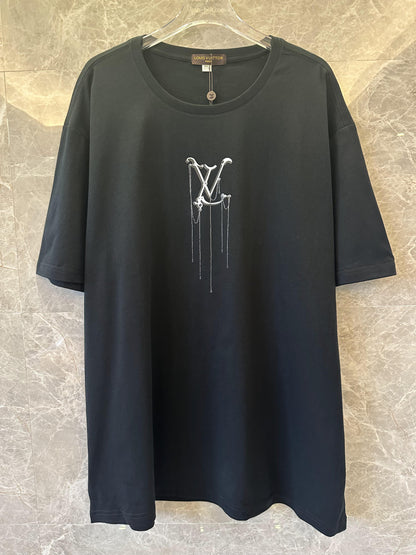 Louis Vuitton black t-shirt with minimalist black LV design