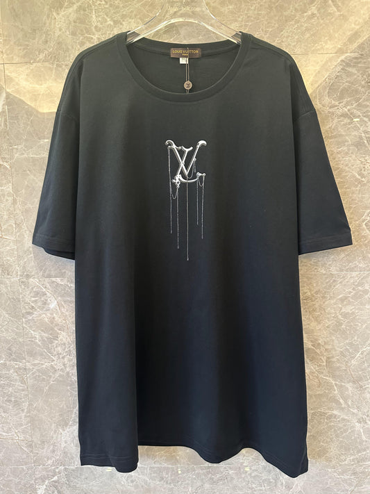 Louis Vuitton black t-shirt with minimalist black LV design