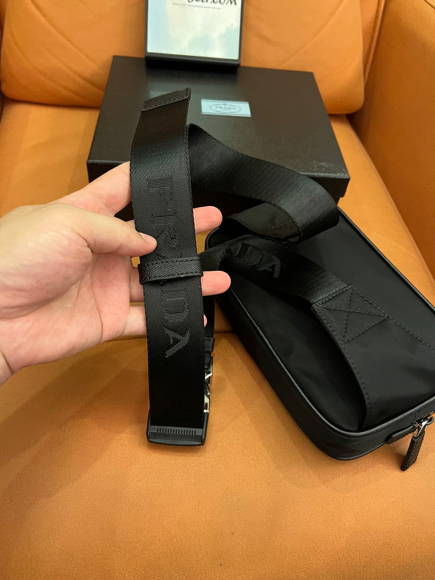 Prada nylon black tessuto belt bag