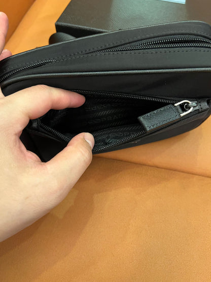 Prada nylon black tessuto belt bag