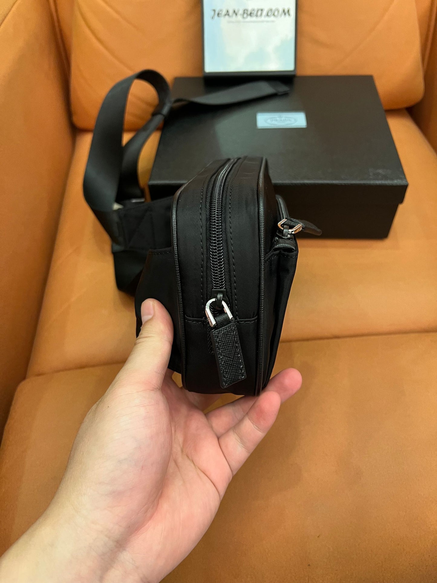 Prada nylon black tessuto belt bag