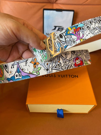 Louis Vuitton graffiti LV logo belt