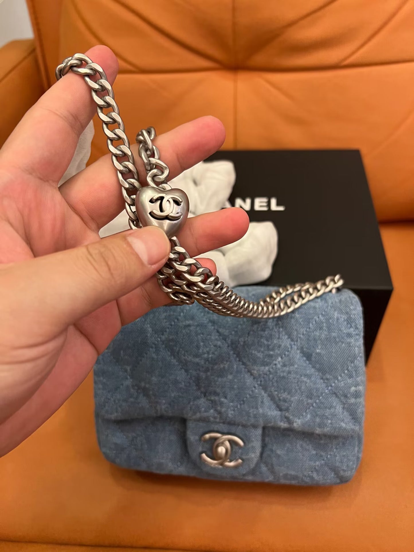 Chanel vintage mini denim bag