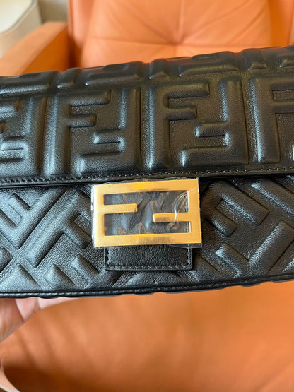 Fendi baguette phone pouch black nappa leather pouch