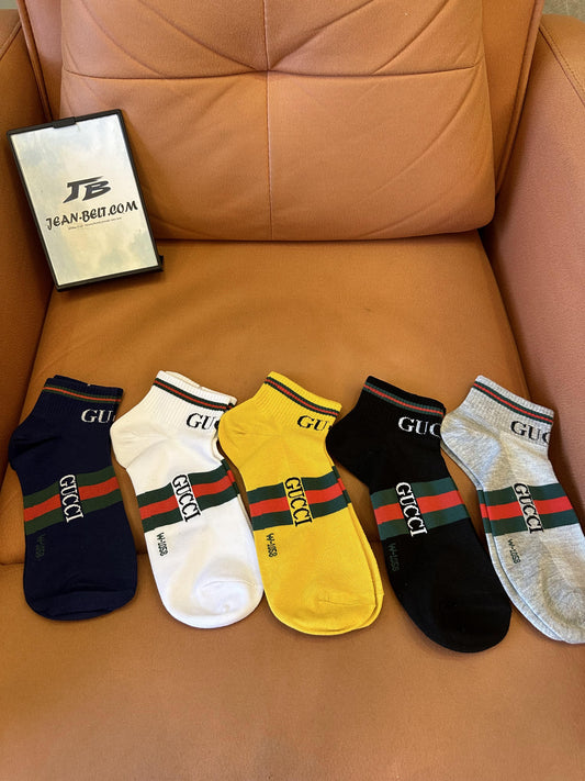 Gucci ankle socks set – classic green-red stripe (5 pairs)