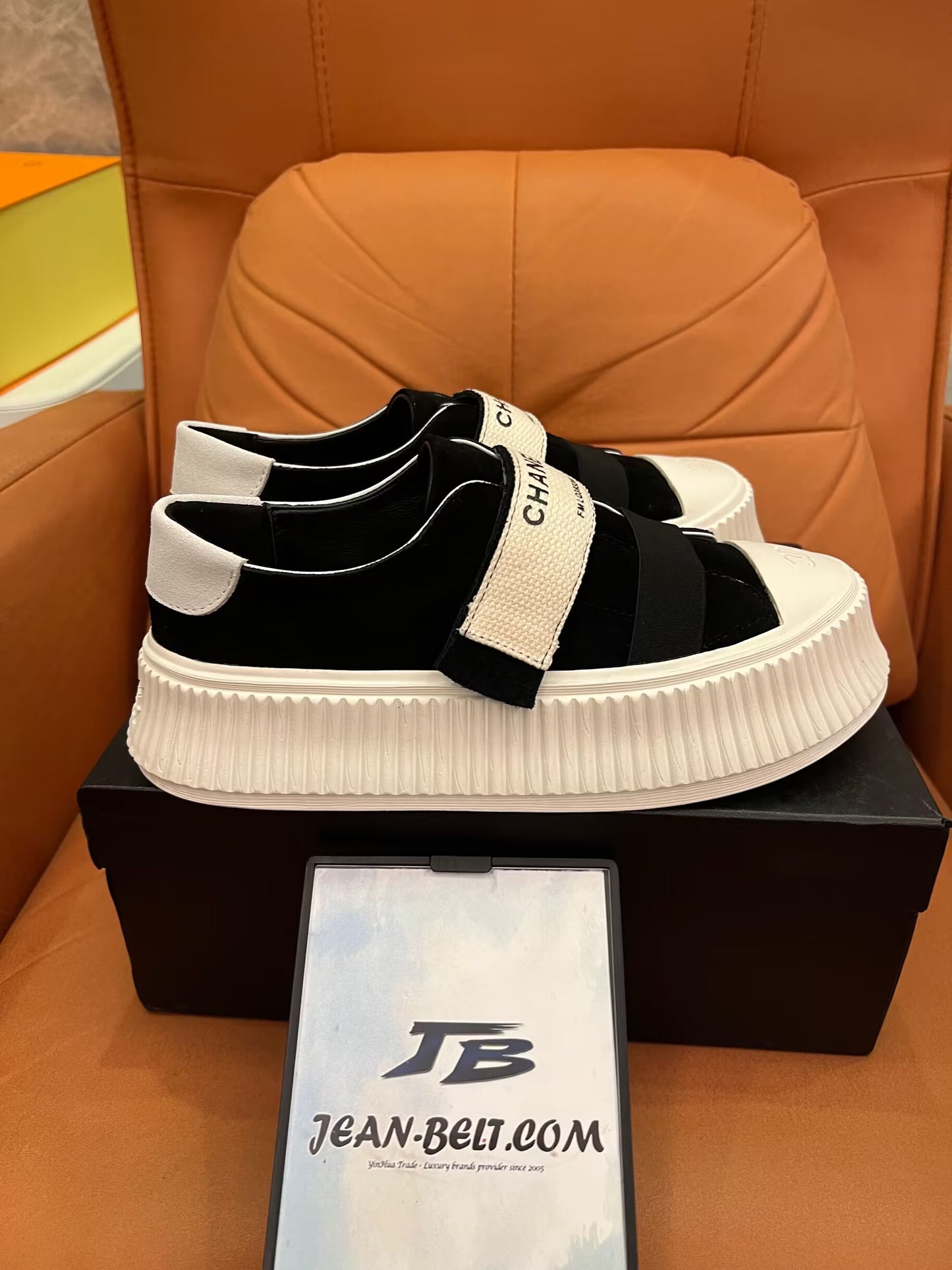 Chanel velcro platform sneakers