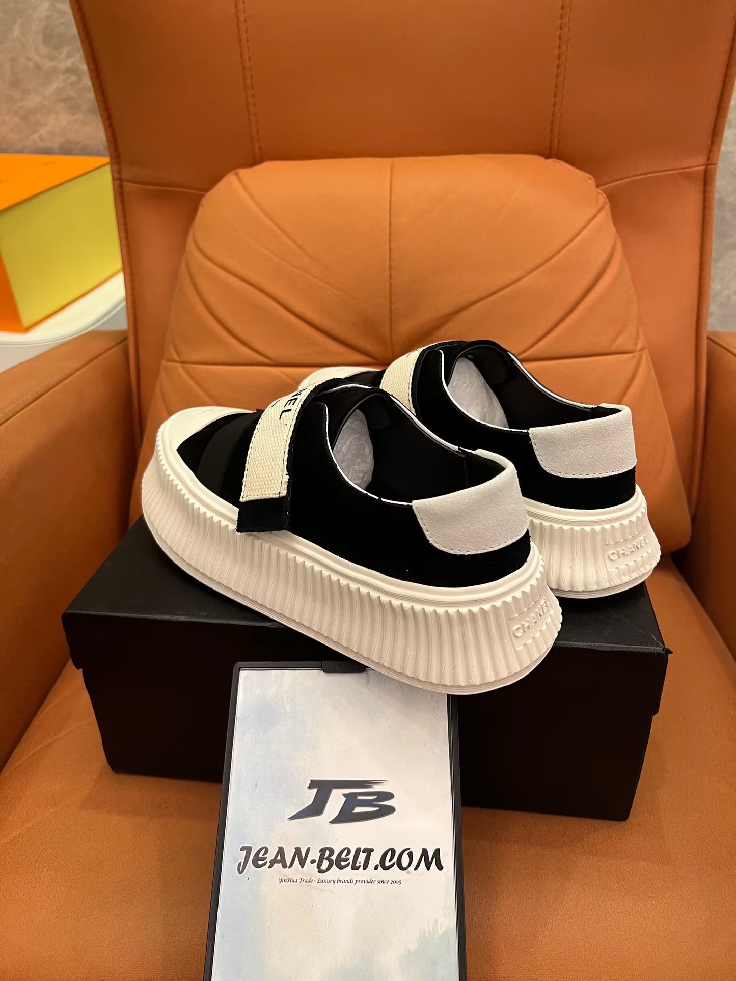 Chanel velcro platform sneakers