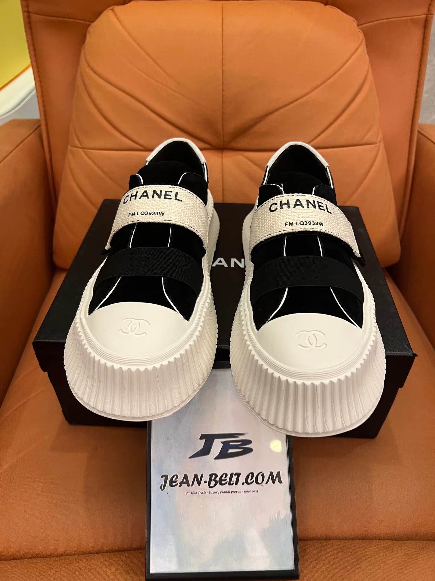 Chanel velcro platform sneakers